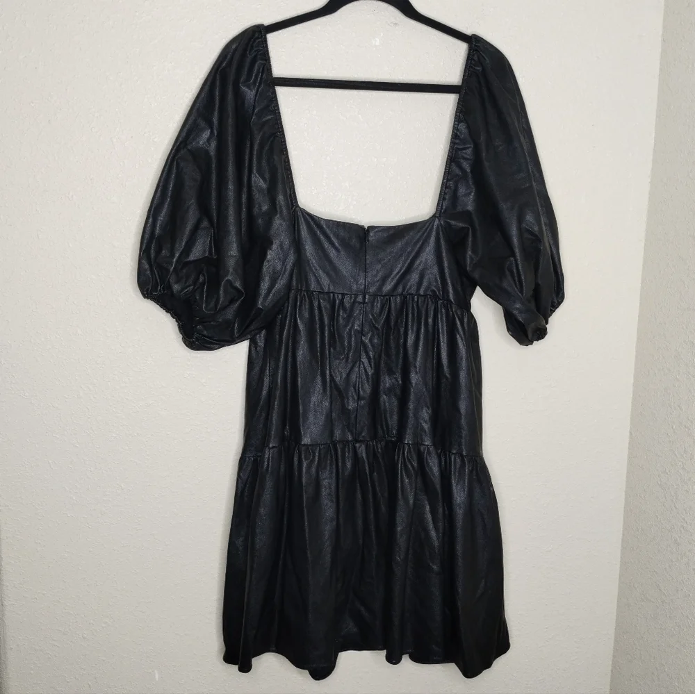 Amanda Uprichard Faux Leather Maisie Dress Women's Size XL